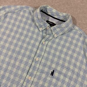 Johnnie-O Button Down Shirt Mens XL Blue Green Plaid  Cotton
